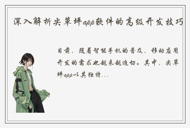 深入解析尖草坪app软件的高级开发技巧