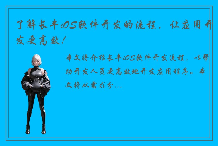了解长丰iOS软件开发的流程，让应用开发更高效！