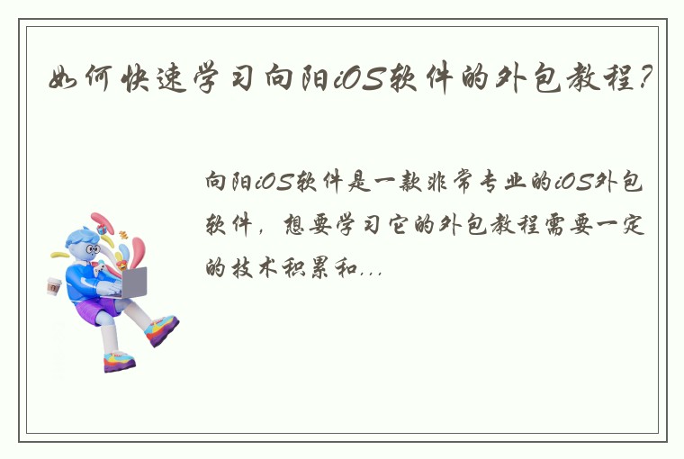 如何快速学习向阳iOS软件的外包教程？