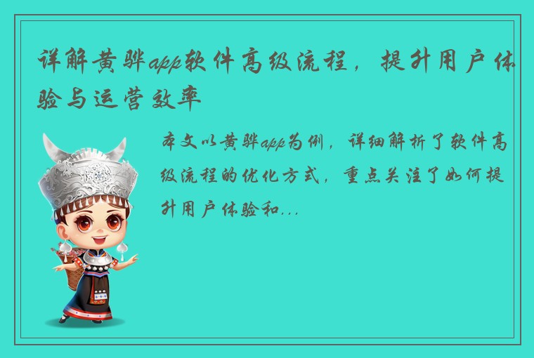 详解黄骅app软件高级流程，提升用户体验与运营效率