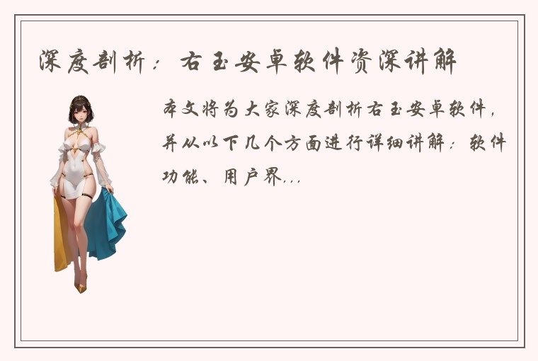 深度剖析：右玉安卓软件资深讲解