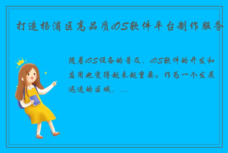 打造杨浦区高品质iOS软件平台制作服务