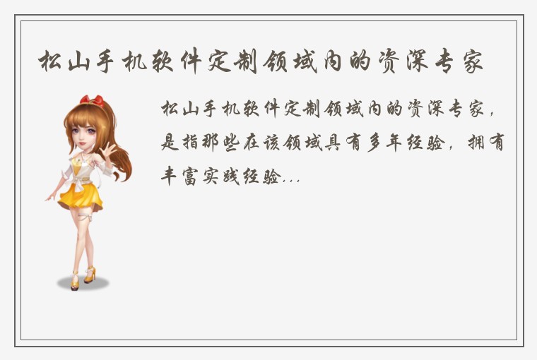 松山手机软件定制领域内的资深专家