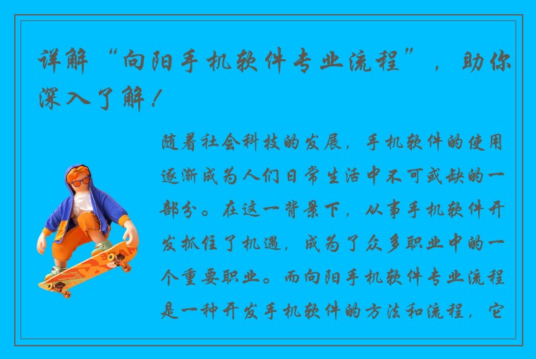 详解“向阳手机软件专业流程”，助你深入了解！