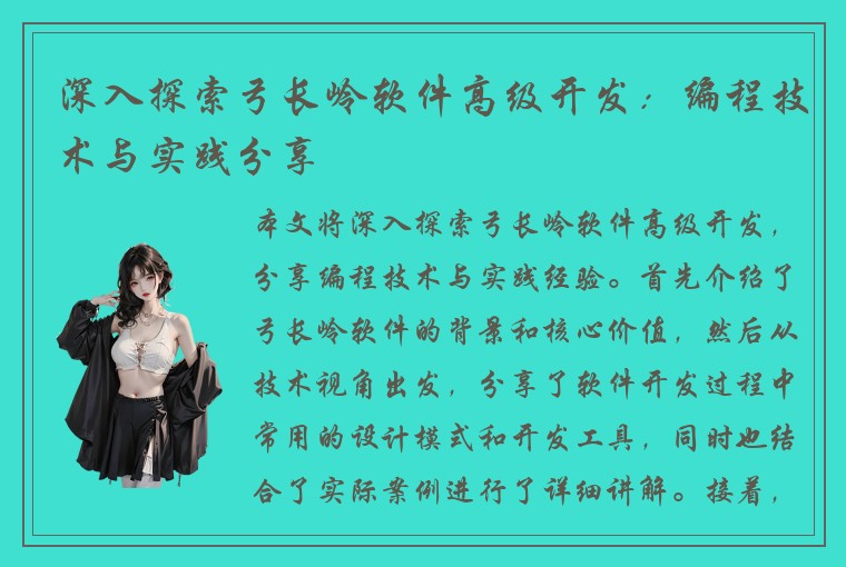 深入探索弓长岭软件高级开发：编程技术与实践分享