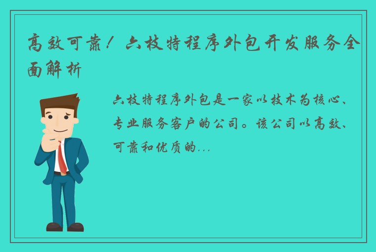 高效可靠！六枝特程序外包开发服务全面解析
